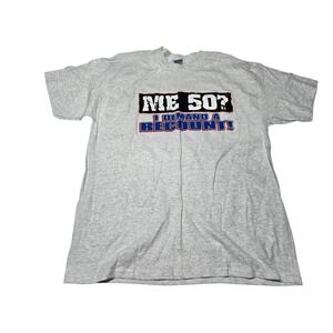 Vintage Me 50 I Demand‎ a Recount Funny Birthday T-Shirt Gildan XL Gray